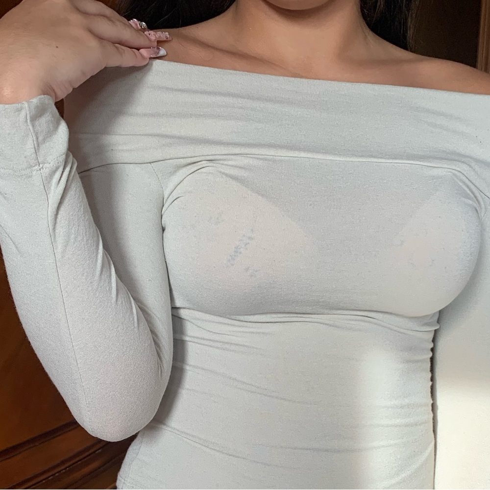 Off the shoulder, stretchy, comfy, figure forming top